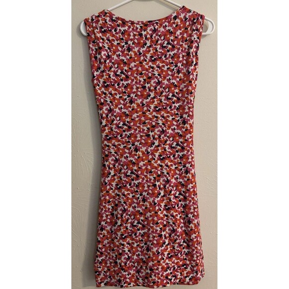 Diane Von Furstenberg Dress 0 Geometric Floral Cotton Silk Blend Office Work - Picture 2 of 6